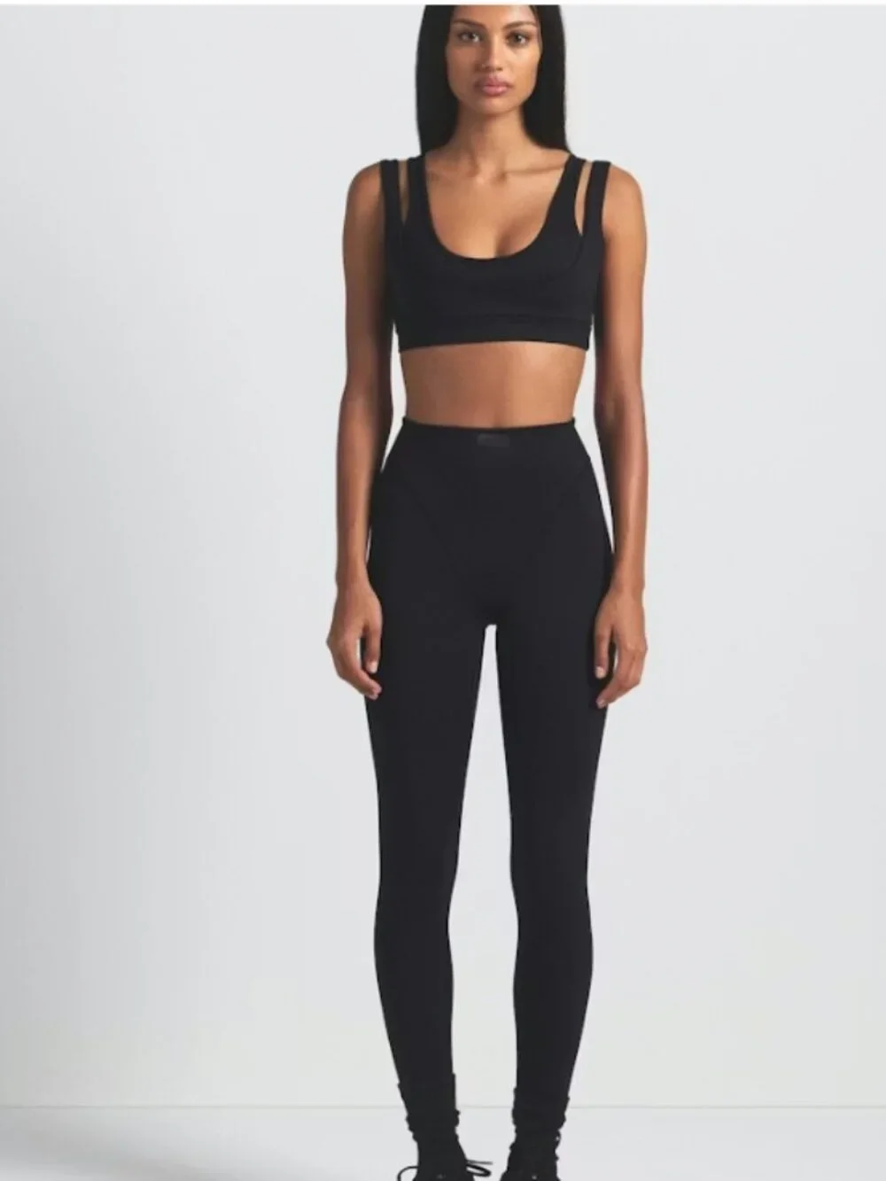 NEW NikeSKIMS Double Strap Scoop Bra Obsidian Black XL Extra Large NWT - Picture 4 of 7